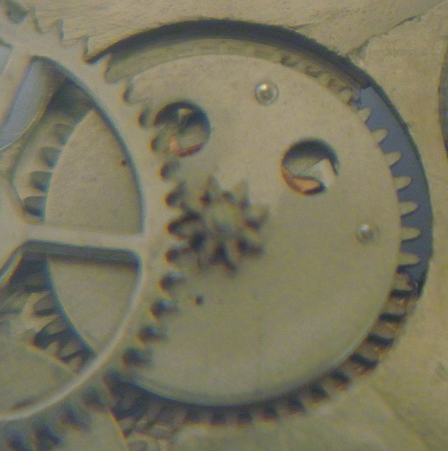 selfwinding mechanism, click wheel in contact