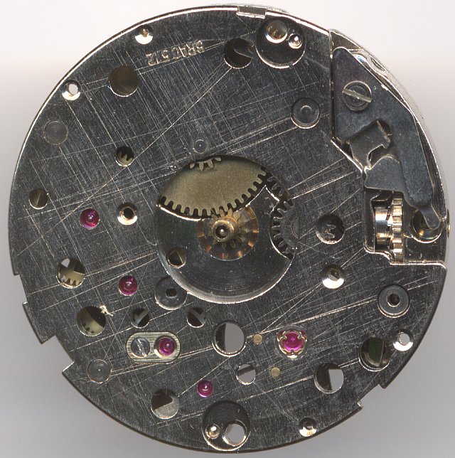 dial side view of the 17j version without date indication