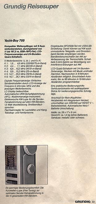 Grundig Weltempfänger 1981